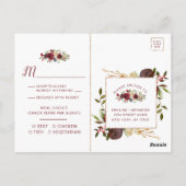 Carte Postale Mistletoe Manor Winter Wedding Meal Choice RSVP (Dos)