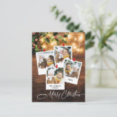 Carte Postale Mistletoe Rustic Christmas Photo Holiday Salutatio (Debout devant)