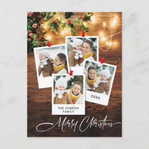 Carte Postale Mistletoe Rustic Christmas Photo Holiday Salutatio