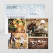 Carte Postale Mistletoe Rustic Christmas Photo Holiday Salutatio (Devant / Derrière)