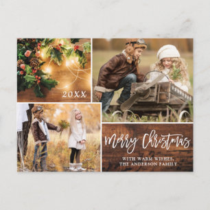Carte Postale Mistletoe Rustic Christmas Photo Holiday Salutatio