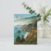 Carte Postale Misty Big Sur California Travel (Debout devant)