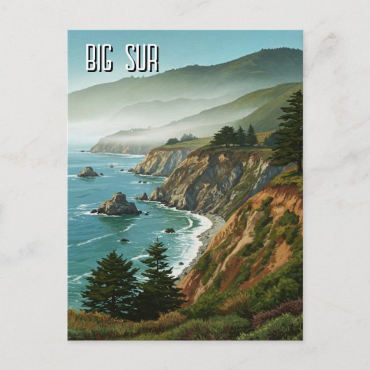 Carte Postale Misty Big Sur California Travel (Devant)