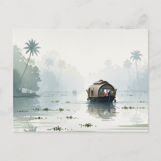 Carte Postale Misty Morning au Kerala en Inde (Devant)