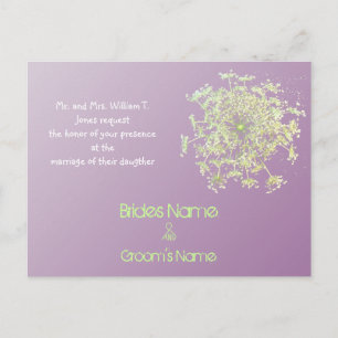 Carte Postale Misty Plum Queen Anne's Lace Wedding Invitation