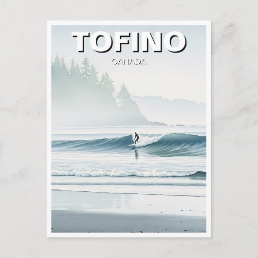 Carte Postale Misty Tofino Canada Surfer Travel (Devant)