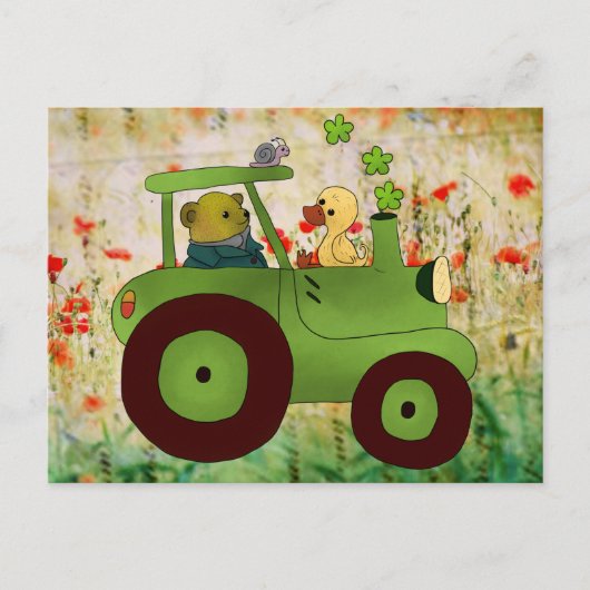 Carte Postale Mit dem Trecker Unterwegs (Devant)