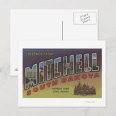 Carte Postale Mitchell, Dakota du Sud - Scènes de grandes lettre (Devant / Derrière)