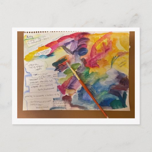 Carte postale Mixage couleur eau (Devant)