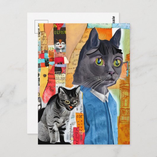 Carte postale mixte pour chats (Devant / Derrière)