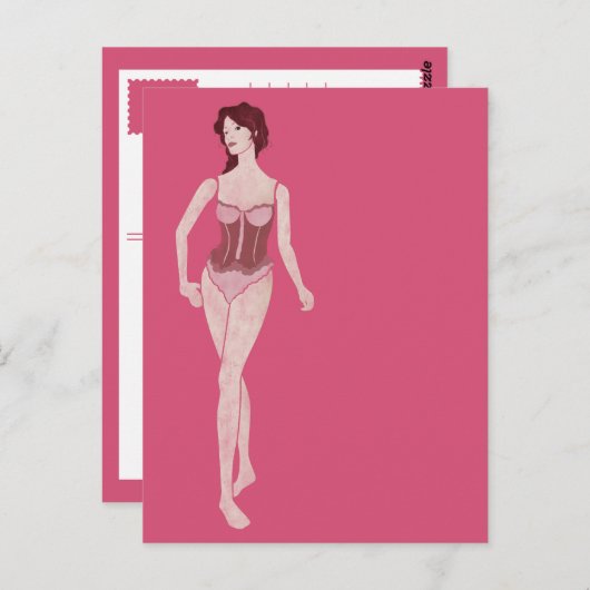 Carte Postale m'lady mannequin (Devant / Derrière)