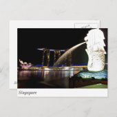 Carte Postale Mlion de Singapour à Marina Bay (Devant / Derrière)