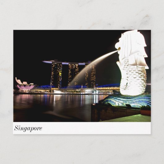 Carte Postale Mlion de Singapour à Marina Bay (Devant)
