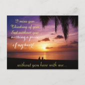 Carte Postale Mlle Missing Sad Lonely Heart brisé (Devant)