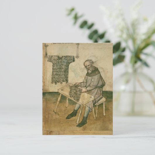 Carte Postale Mme Amb 3172 Armorer Fabriquant un Hauberk (Debout devant)