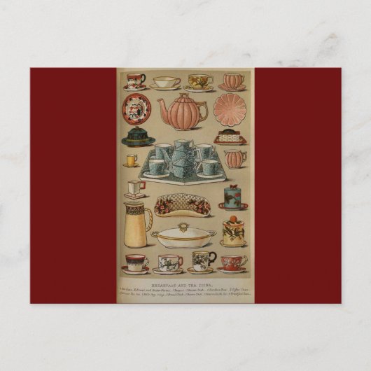Carte Postale Mme Beeton Petit Déjeuner Thé Chine Vaisselle (Devant)