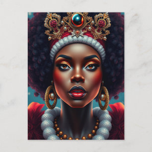 Carte Postale Mme Claus noire Mélanine Santa Sista Noël