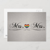 Carte Postale Mme et Mme Lesbian Pride Typographie Design (Devant / Derrière)