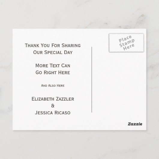 Carte Postale Mme et Mme Two Brides Lesbian Mariage Merci (Dos)