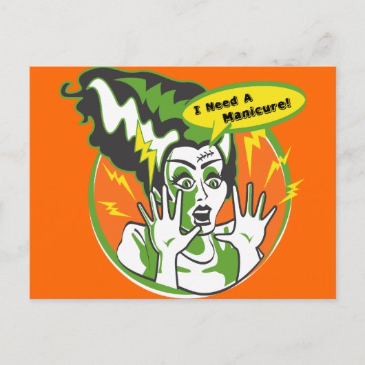 Carte Postale Mme Frankenstein a besoin d'une manucure (Devant)