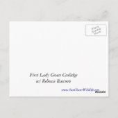 Carte Postale Mme Grace Coolidge (Dos)