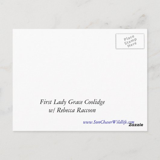 Carte Postale Mme Grace Coolidge (Dos)