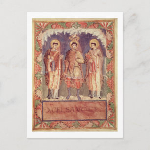 Carte Postale Mme Lat 1141 fol.2v Le couronnement de Charles II 