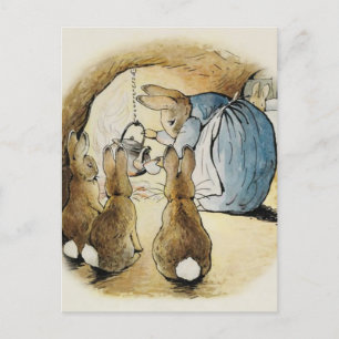 Carte Postale Mme Rabbit Pours Thé de Beatrix Potter