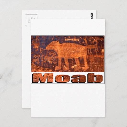 Carte Postale Moab Bear Petroglyph (Devant / Derrière)