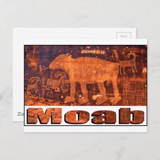 Carte Postale Moab Bear Petroglyph (Devant / Derrière)