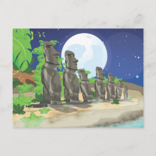 Carte Postale Moai de l'île de Pâques