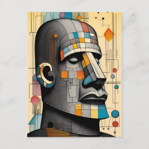 Carte Postale Moai du 21e siècle - Ken Gage Tiki Art