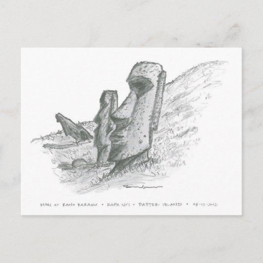 Carte Postale Moai, Île de Pâques, Chili (Devant)