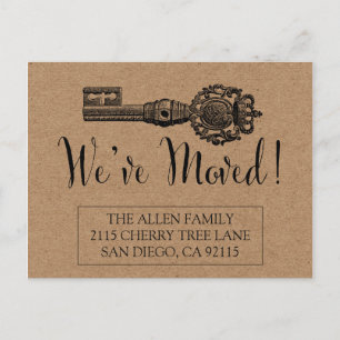 Carte postale mobile de faire-part - clé vintage