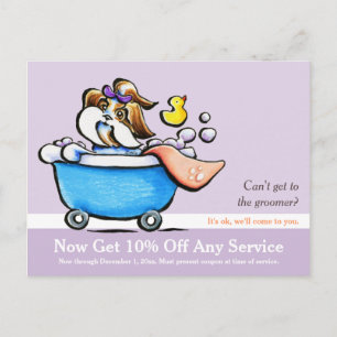 Carte Postale Mobile Pet Grooming Shih Tzu Purple Coupon Maille