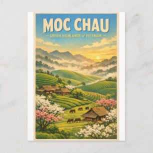 Carte Postale Moc Chau, Vietnam, dans un voyage rétro classique