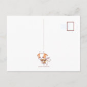Carte Postale Mochi Bee mignon Chiot odorant les fleurs Sakura (Dos)