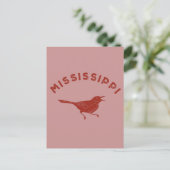 Carte Postale Mockingbird Mississippi State Bird Maroon (Debout devant)