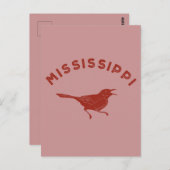 Carte Postale Mockingbird Mississippi State Bird Maroon (Devant / Derrière)