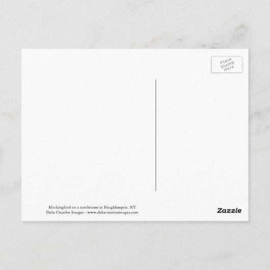 Carte Postale Mockingbird sur une pierre tombale (Dos)