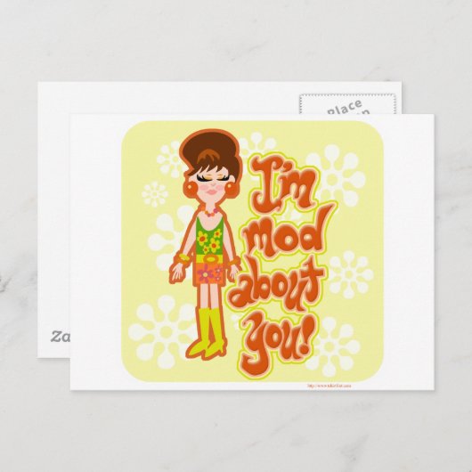 Carte Postale Mod À Propos De Toi Fille (Devant / Derrière)