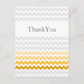 Carte Postale Mod chevron jaune et gris Ombre Merci (Devant)