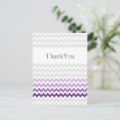 Carte Postale Mod chevron violet Ombre mariage Merci (Debout devant)