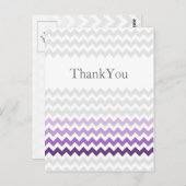 Carte Postale Mod chevron violet Ombre mariage Merci (Devant / Derrière)