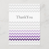 Carte Postale Mod chevron violet Ombre mariage Merci (Devant)