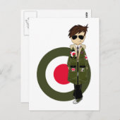 Carte Postale Mod cool à Parka et lunettes de soleil (Devant / Derrière)