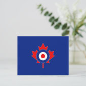 Carte Postale Mod de la feuille d'érable canadienne en bleu (Debout devant)