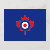 Carte Postale Mod de la feuille d'érable canadienne en bleu (Devant)