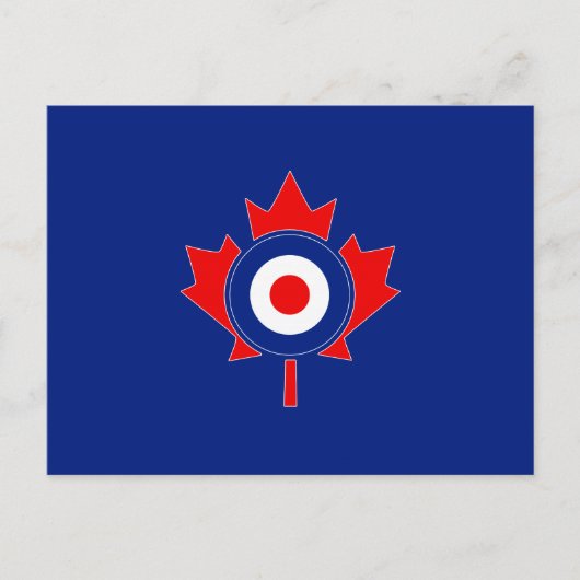 Carte Postale Mod de la feuille d'érable canadienne en bleu (Devant)