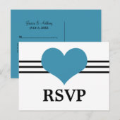 Carte postale Mod Heart RSVP, Bleu (Devant / Derrière)